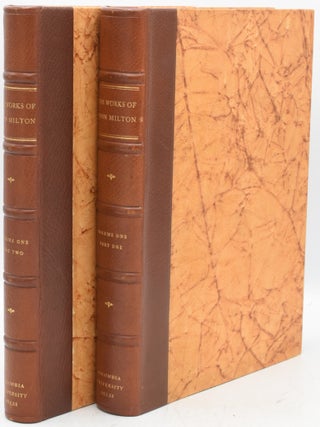 Item #197132 THE WORKS OF JOHN MILTON 2 Volume Set; Vol I, Part I; Vol 1, Part II. Frank Allen...
