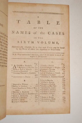 REPORTS OF CASES, Upon Appeals and Writs of Error, in the High Court of Parliament; From the Year 1701, to the Year 1779 with Tables, Notes, and References. (7 Volume Set); Vol I; Vol II; Vol III; Vol IV; Vol V; Vol VI; Vol VII