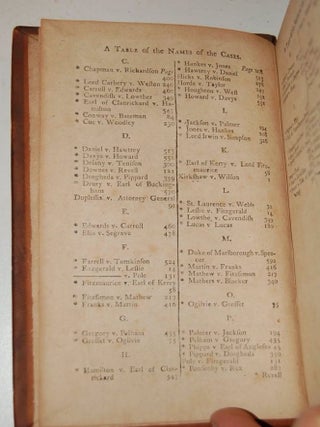 REPORTS OF CASES, Upon Appeals and Writs of Error, in the High Court of Parliament; From the Year 1701, to the Year 1779 with Tables, Notes, and References. (7 Volume Set); Vol I; Vol II; Vol III; Vol IV; Vol V; Vol VI; Vol VII