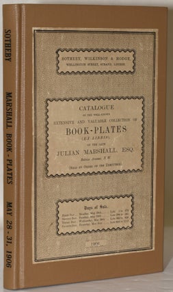 Item #242128 CATALOGUE OF THE WELL-KNOWN EXTRENSIVE AND VALUABLE COLLECTION OF BOOK-PLATES...