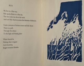 BLUE. THREE POEMS IN AN ENGLISH AND A FRENCH VERSION & THREE DRAWINGS BY THE AUTHOR