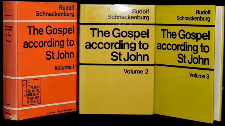 Item #275217 THE GOSPEL ACCORDING TO ST. JOHN (3 Volumes; Set). Rudolf Shnackenburg.