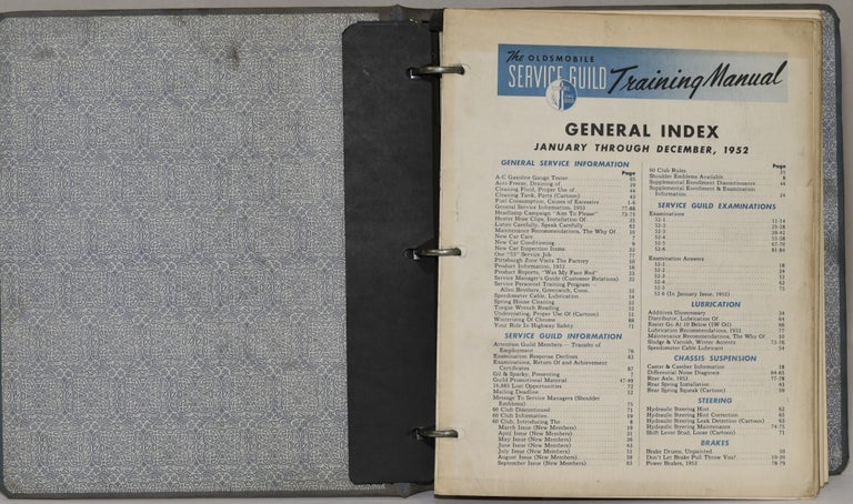 Item #278945 THE OLDSMOBILE SERVICE GUILD TRAINING MANUAL. 23 ISSUES. JAN-DEC. 1952; JAN-DEC. 1953. Oldsmobile.