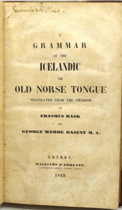 A GRAMMAR OF THE ICELANDIC OR OLD NORSE TONGUE