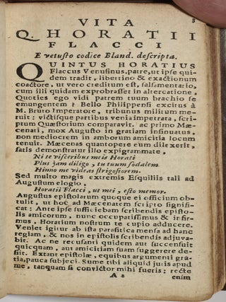 QUINTI HORATII FLACCI OPERA DENUO EMENDATA.