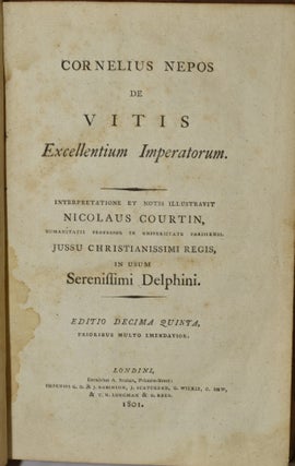 CORNELIUS NEPOS. DE VITIS EXCELLENTIUM IMPERATORUM.