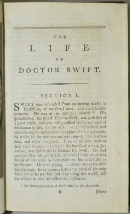 THE LIFE OF THE REV. DR. JONATHAN SWIFT, DEAN OF ST. PATRICK’S, DUBLIN.