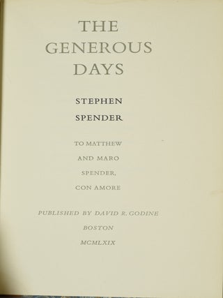 THE GENEROUS DAYS