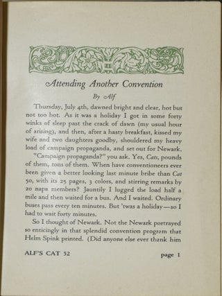 ALF’S CAT. SEPTEMBER, 1946-JULY, 1947. NO. 50-60. (ONE VOLUME)