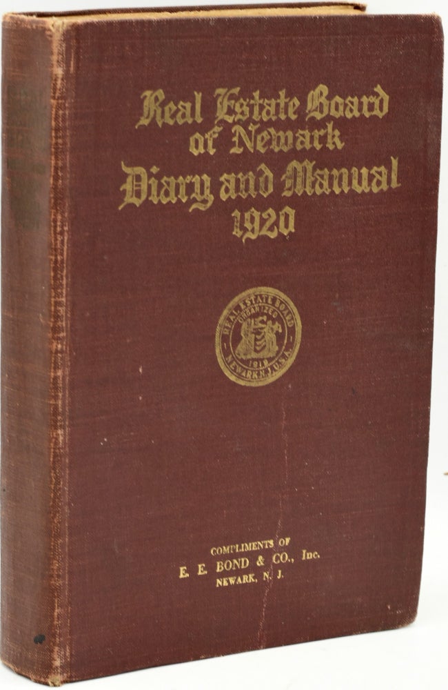 Item #287334 [DIARY OF A NEWARK BAPTIST PASTOR] DIARY AND MANUAL OF THE REAL ESTATE BOARD OF NEWARK, N. J. Unnamed Newark Baptist Pastor, | Chas. F. Kraemer.