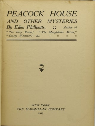 PEACOCK HOUSE AND OTHER MYSTERIES.