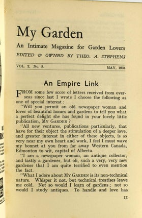 MY GARDEN: AN INTIMATE MAGAZINE FOR GARDEN LOVERS. VOL. 2: MAY TO AUGUST 1934