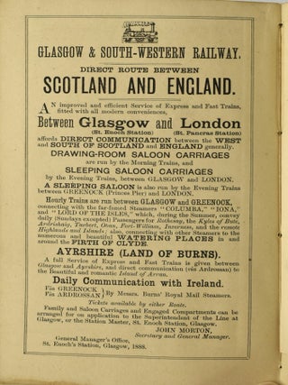 ST. ENOCH STATOIN HOTEL GUIDE TO GLASGOW AND FAVOURITE SCOTCH TOURS, WITH ILLUSTRATIONS. A SOUVENIR PRESENTED TO VISITORS.