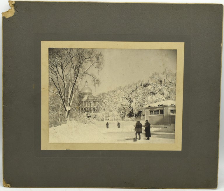 Item #289551 BOSTON. STATE HOUSE AND PARK STREET STOP. BLIZZARD FEBRUARY 1898