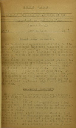 SHOP TALK. OFFICIAL ORGANIZATION BULLETIN OF THE MISSISSIPPI A. AND M. COLLEGE. JULY 1918 THROUGH JANUARY 1919. VOL. IV, NO. 1, TO VOL. VI, NO. 2.