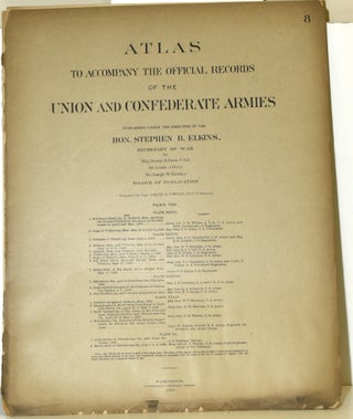 Item #289768 [PART 8] ATLAS TO ACCOMPANY THE OFFICIAL RECORDS OF THE UNION AND CONFEDERATE...