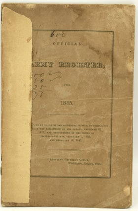 Item #289865 OFFICIAL ARMY REGISTER, FOR 1845