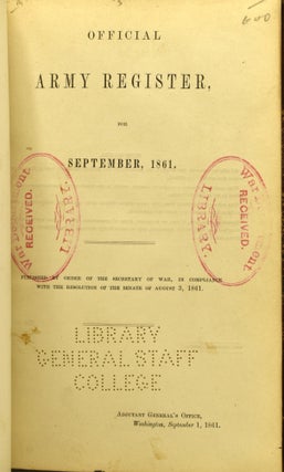 OFFICIAL ARMY REGISTER, FOR SEPTEMBER, 1861.