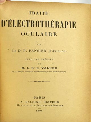 TRAITE D’ELECTOTHERAPIE OCULAIRE.