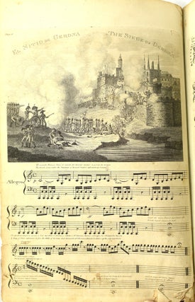 [SHEET MUSIC] THE SIEGE OF GERONA, A DESCRIPTIVE AND MILITARY PIECE FOR THE PIANO FORTE WITH AN ACCOMPANIMENT FOR THE VIOLIN AND BASS. EL SITIO DE GERONA, PIEZA DESRIPTIVA Y MILITAR PARA EL PIANO FORTE CON ACOMPANHAMIENTO PARA EL VIOLIN Y BAXO POR PEDRO WELDON. | THE FAVOURITE BRAZILIAN WALTZ FOR THE PIANO FORTE WITH AN ACCT. FOR THE FLUTE CLARINET OR VIOLIN. FAVORITA WALTZ BRAZILENSE PARA PIANO FORTE CON ACOMPANHAMENTO DE FLAUTA.