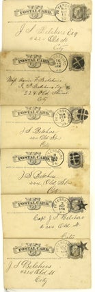 Item #290959 [PETERSBURG; SCHOOLS] SIX POSTCARDS 1880; REPORT CARDS. Anna Peyton Bolling