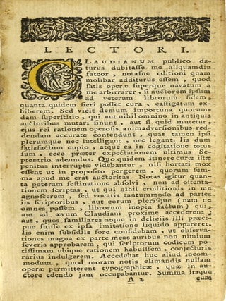 CL. CLAVDIANI QUAE EXSTANT : EX EMENDATIONE NICOLAI HEINSY DAN. F.