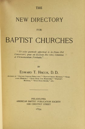 THE NEW DIRECTORY FOR BAPTIST CHURCHES.
