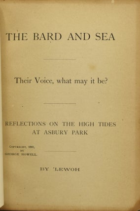 THE BARD AND SEA. THEIR VOICE, WHAT MAY IT BE? REFLECTIONS ON THE HIGH TIDES AT ASBURY PARK