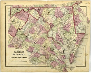 Item #291807 MAP OF MARYLAND, DELAWARE & VIRGINIA. Colton’s Condensed Octavo Atlas of the...