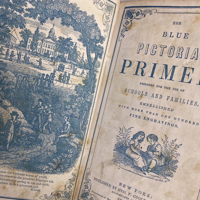 Item #292480 [CHILDREN] THE BLUE PICTORIAL PRIMER; DESIGNED FOR THE USE OF SCHOOLS AND FAMILIES. EMBELLISHED WITH MORE THAN ONE HUNDRED FINE ENGRAVINGS.