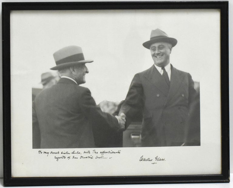 Item #293740 [SIGNED] PHOTOGRAPH OF CARTER GLASS AND FRANKLIN ROOSEVELT