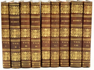 Item #293942 [BINDINGS] [POETRY] THE WORKS OF LORD BYRON (9 VOLUMES). George Gordon Lord Byron