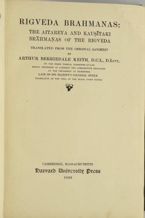 RIGVEDA BRAHMANAS: THE AITAREYA AND KAUSITAKI BRAHMANAS OF THE RIGVEDA