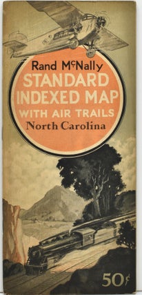 Item #295383 RAND McNALLY STANDARD INDEXED MAP WITH AIR TRAILS. NORTH CAROLINA. FOR TOURISTS,...