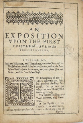 Item #295877 [RELIGION] [PURITAN] AN EXPOSITION WITH NOTES VPON [UPON] THE FIRST AND SECOND...