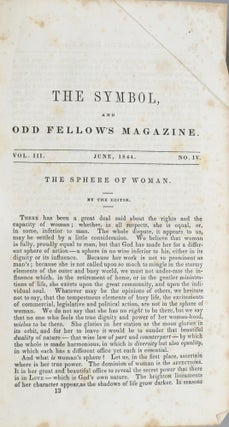 [BOUND VOLUME] MISCELLANY: FIFTEEN AMERICAN MAGAZINES, 1840’s. THE SYMBOL AND ODD-FELLOW'S MAGAZINE; ANGLO-AMERICAN MAGAZINE; THE YOUNG PEOPLE'S BOOK; THE LADY'S ALBUM; THE LADY'S WREATH; THE DARTMOUTH (Rare Book Room)