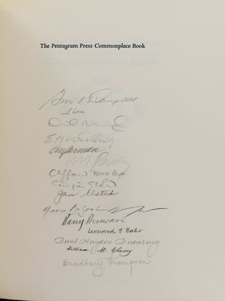 [SPECIAL PRESS] [PENTAGRAM PRESS] THE PENTAGRAM PRESS COMMONPLACE BOOK. A SELECTION OF TYPOGRAPHIC INTERPRETATIONS.