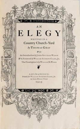 [SPECIAL PRESS] AN ELEGY WRITTEN IN A COUNTRY CHURCH-YARD.