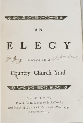 [SPECIAL PRESS] AN ELEGY WRITTEN IN A COUNTRY CHURCH-YARD.