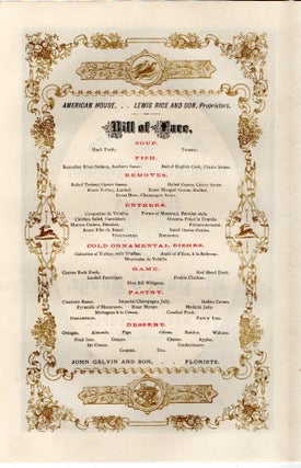 [MENU] [MASONIC] GRAND BANQUET ON THE QUARTER-CENTENNIAL ANNIVERSARY OF ST. PAUL’S LODGE AT MASONIC TEMPLE, MARCH 29, 1872