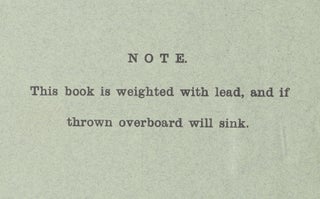 Item #297409 [MILITARY] [LEAD WEIGHTED] WAR INSTRUCTIONS FOR BRITISH MERCHANT SHIPS. (C.B. No. 237