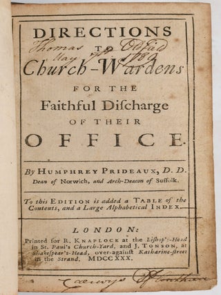 [RELIGION] DIRECTIONS TO CHURCH-WARDENS FOR THE FAITHFUL DISCHARGE OF THEIR OFFICE