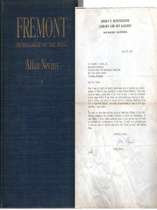 Item #298643 [AMERICANA] [SIGNED ON ALS] FREMONT: PATHMARKER OF THE WEST. Allan Nevins |, Robert...