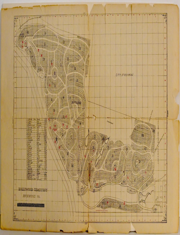Item #298924 [VIRGINIA] [RICHMOND] MAP OF HOLLYWOOD CEMETERY