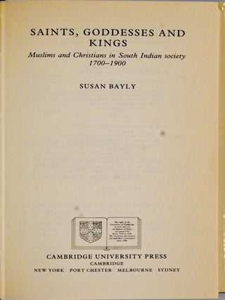 [HISTORY] SAINTS, GODDESSES AND KINGS MUSLIMS AND CHRISTIANS IN SOUTH INDIAN SOCIETY, 1700-1900