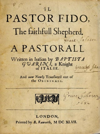 [LITERATURE] PASTOR FIDO, THE FAITHFULL SHEPHERD. A PASTORORALL