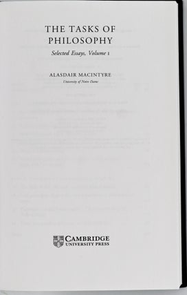 SELECTED ESSAYS (2 VOLUMES) THE TASKS OF PHILOSOPHY - ETHICS AND POLITICS