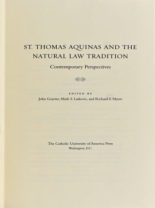 [RELIGION] ST. THOMAS AQUINAS AND THE NATURAL LAW TRADITION CONTEMPORARY PERSPECTIVES