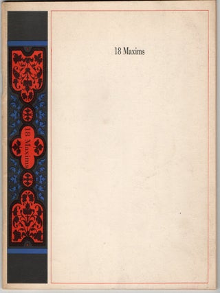 Item #300397 [GRAPHIC DESIGN] 18 MAXIMS. Push Pin Graphic | Myrna Mushkin
