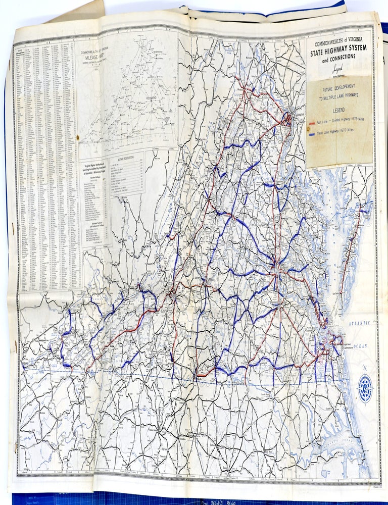 Item #300445 [VIRGINIANA] REPORT RE HIGHWAY DESIGN. BLUEPRINTS. Chief Engineer State Department of Highways C S. Mullen.